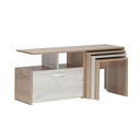 MDF Wood Tv Unit and Sides Table 4 pieces - Beige and Brown