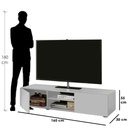 MDF Wood White Tv Unit - 160 × 30 × 55 cm