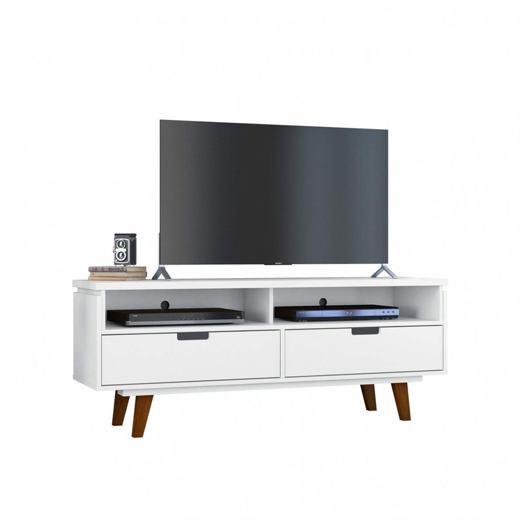 MDF Wood White Tv Unit - 160 × 40 × 55 cm