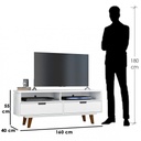 MDF Wood White Tv Unit - 160 × 40 × 55 cm