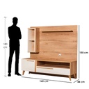 MDF Wood White and Brown Tv Unit - 44×150×160 cm