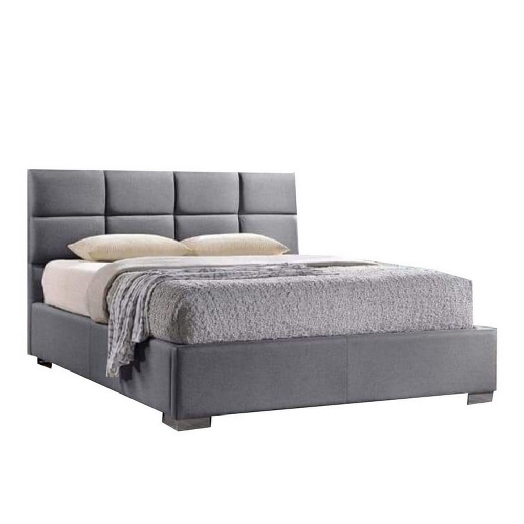 MDF and Hummer Fabric Single Bed 120x120x195 cm - Grey