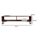 MDF and Steel Tv Unit Black and Brown - 55×40×120 cm