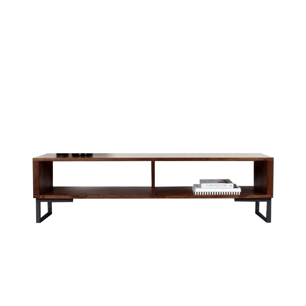 MDF and Steel Tv Unit Black and Brown - 55×40×120 cm