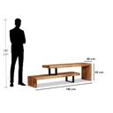 MDF and Steel Tv Unit Black and Brown - 55×40×140 cm