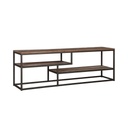 MDF and Steel Tv Unit Black and Brown - 65×40×140 cm