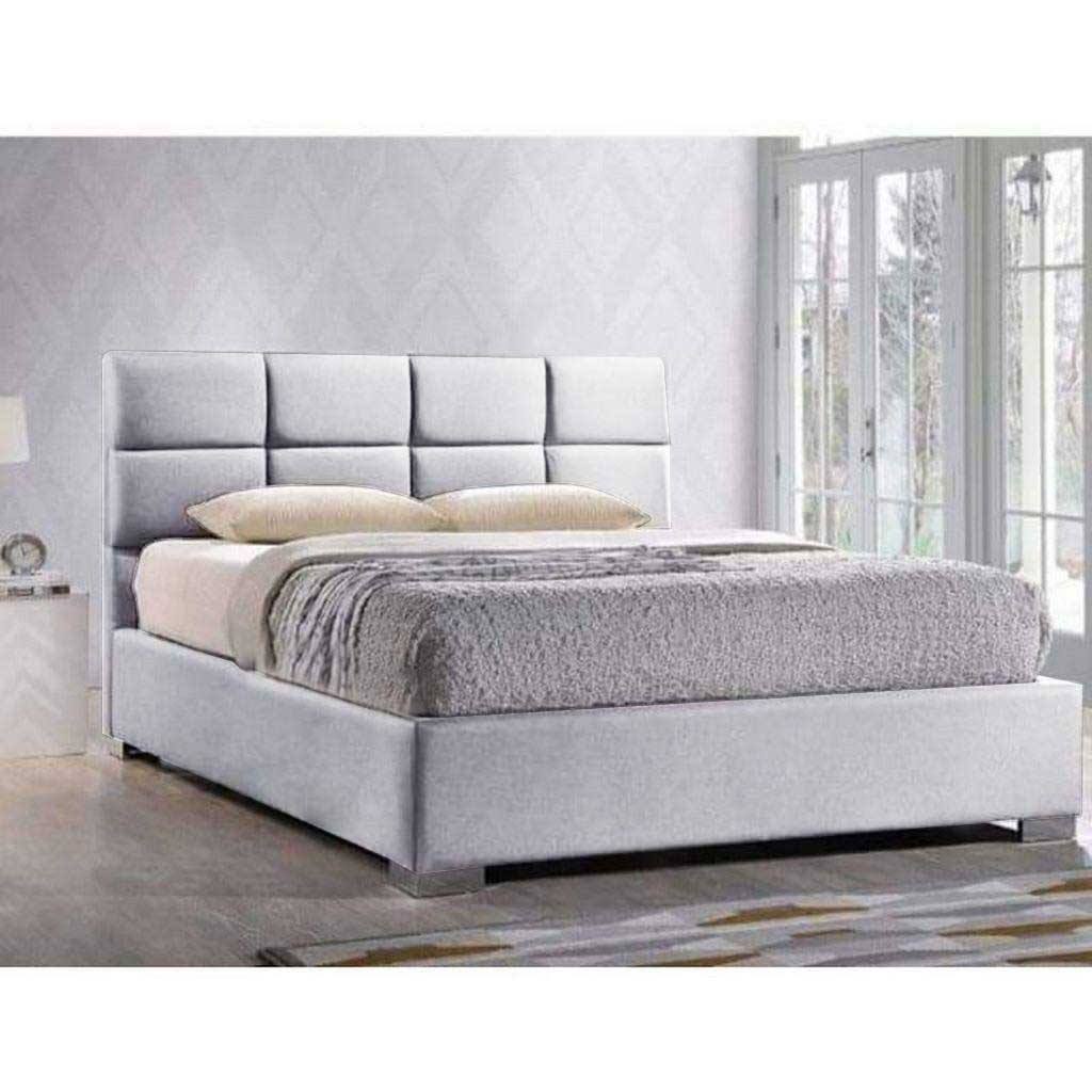 MDF and Velvet Fabric King Bed 120×160×195 cm - Dark Grey