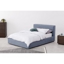 MDF and Velvet Fabric Queen Bed 150x120x200 cm - Blue