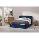 MDF and Velvet Fabric Single Bed 120x120x195 cm - Blue