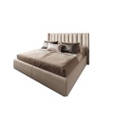 MDF wood and Velvet Fabric Super King Bed 180x195x120 cm - Beige