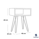 Mdf Bedside Table Beige - 60x45x35 cm