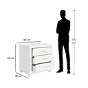 Mdf Bedside Table White - 60x40x62 cm