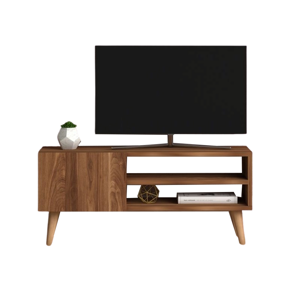 Melamine Wood and PVC Brown Tv Unit - 90 × 30 × 40 cm