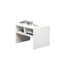 Melamine Wood and PVC Side Table White - 57x45x40 cm