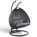 Metal and Rattan Double Hanging Chair - Black