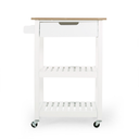 Moskey Wood Kitchen Storage Unit White and Beige - 85 × 40 × 64 cm