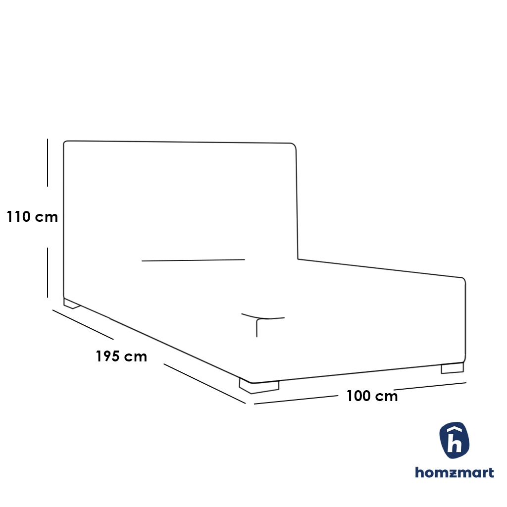 Muskey Wood Single Bed 110×100×195 cm - white