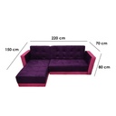 Muski Wood and Velvet Fabric Sofa Bed - Pink and Purple