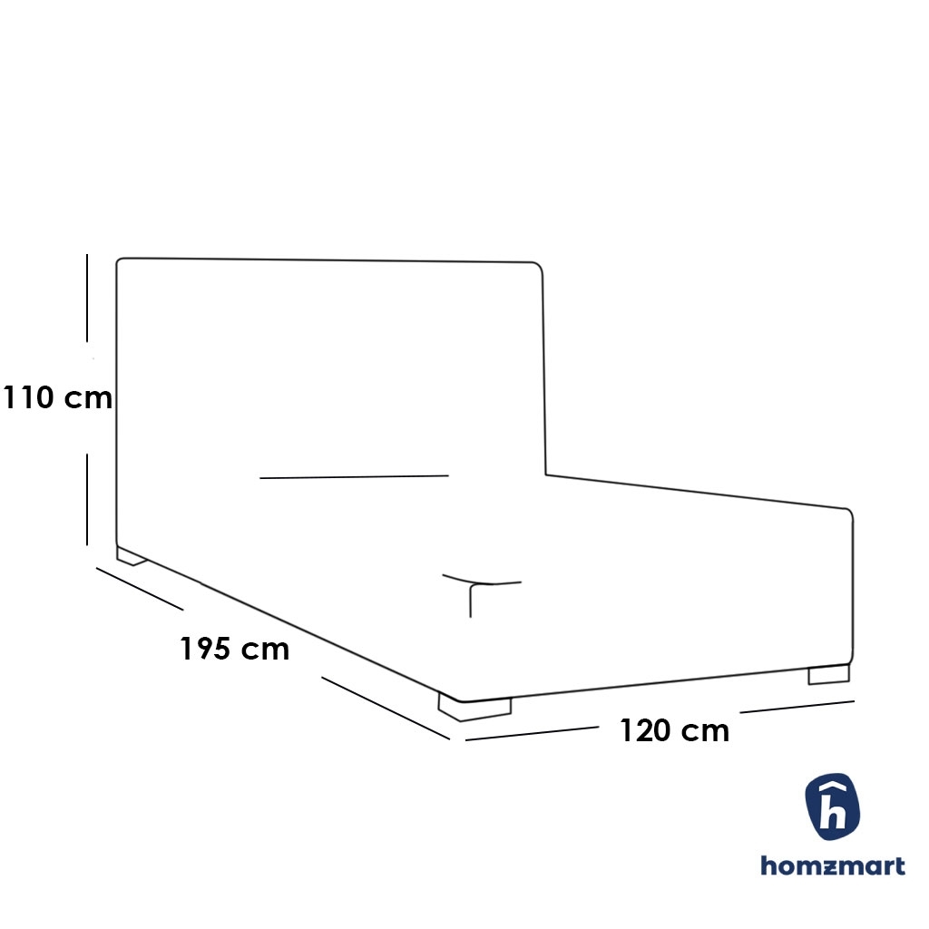 Musky Wood Single Bed 195x120x110 cm - White