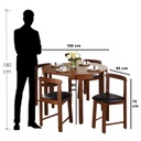 Beech Wood Dining Room Set 5 pieces Black and Brown