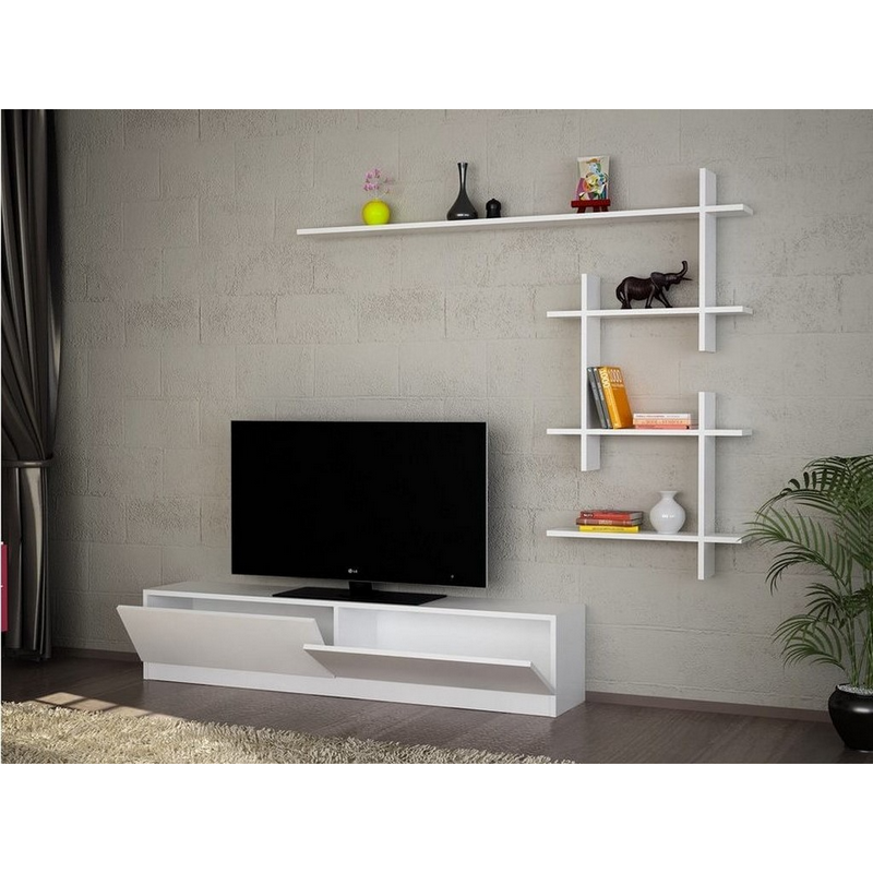 PVC White Tv Unit - 160 × 31 × 35 cm