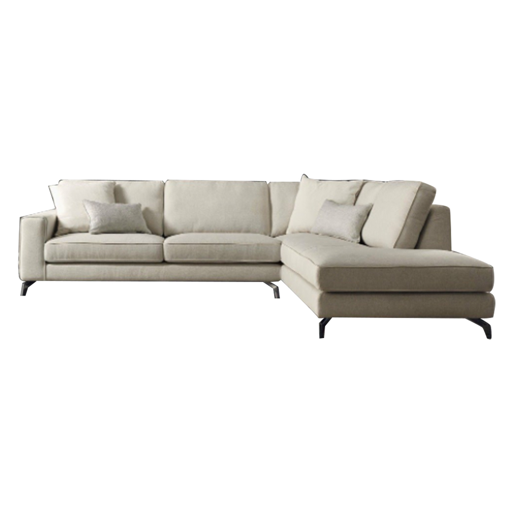 Beech Wood L-Shape Sofa - Beige