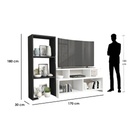 Poly Lackand MDF Black and White Tv Set - 170 × 30 × 180 cm