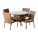 Rattan Plastic Outdoor Set 5 Pieces - Brown