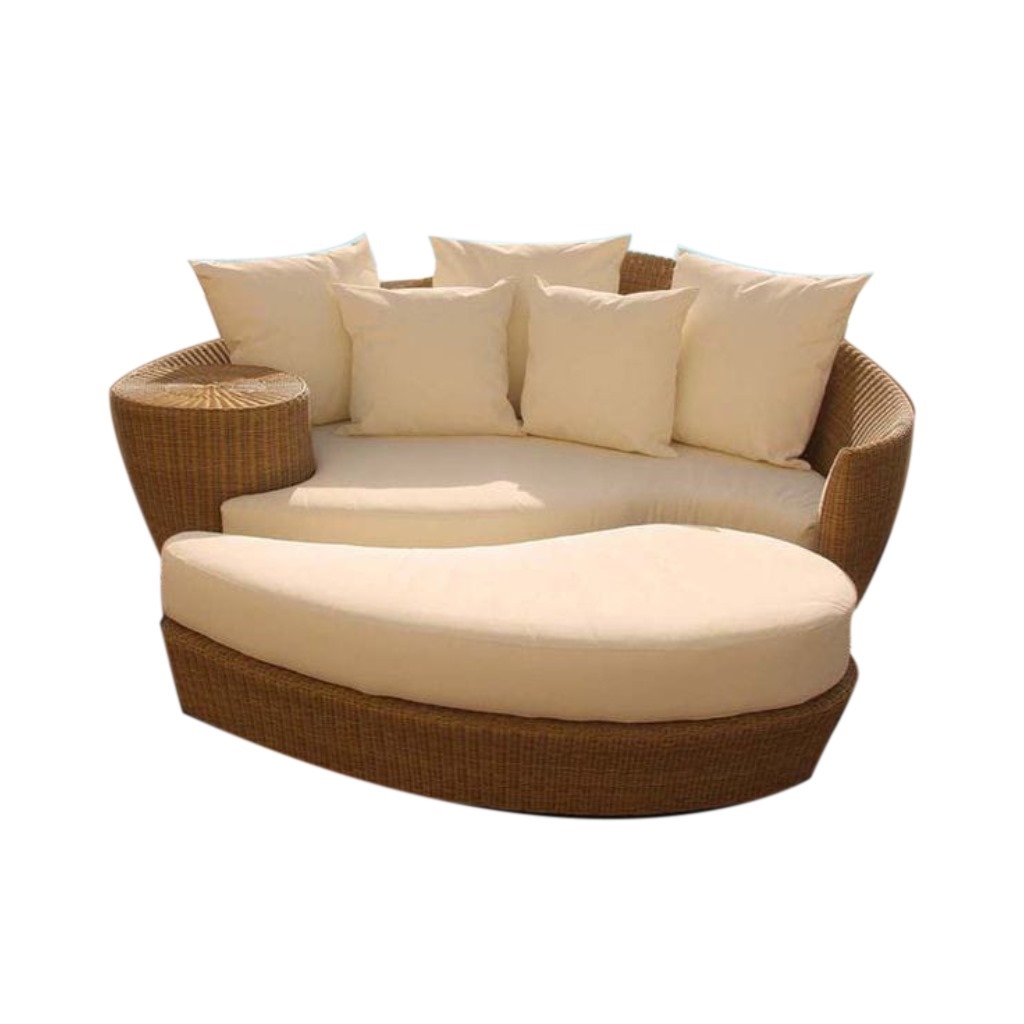 Rattan Plastic Outdoor Sofa - Beige