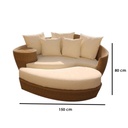 Rattan Plastic Outdoor Sofa - Beige