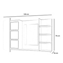 Spanish MDF Bathroom Mirror White - 70 × 18 × 120 cm + 3 Free Shelves