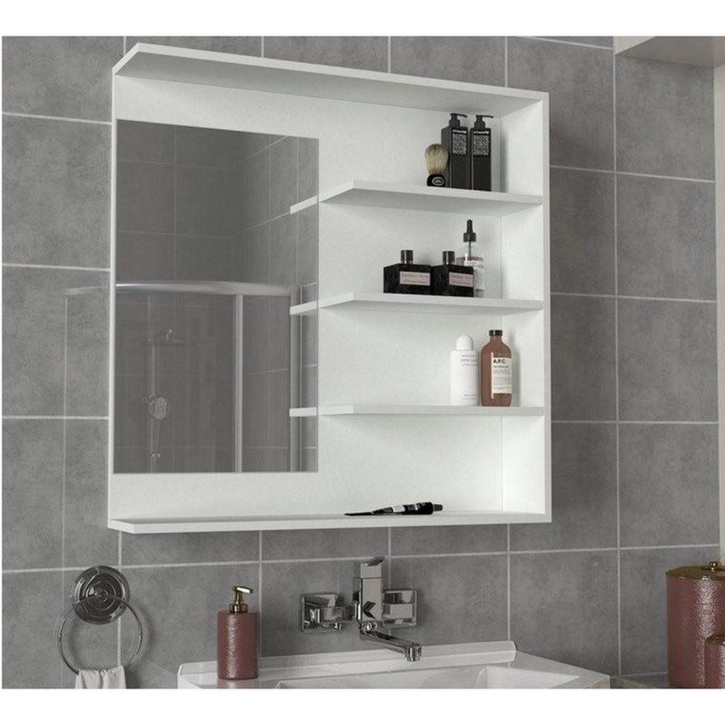 Spanish MDF Bathroom Mirror White - 94 × 20 × 92 cm