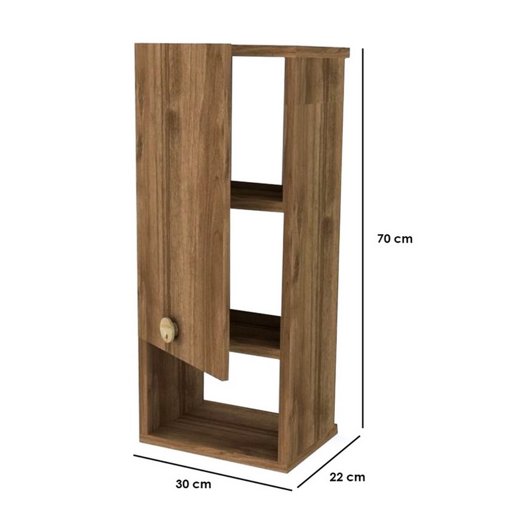 Spanish MDF Bathroom Storage Unit Brown - 70 × 22 × 30 cm