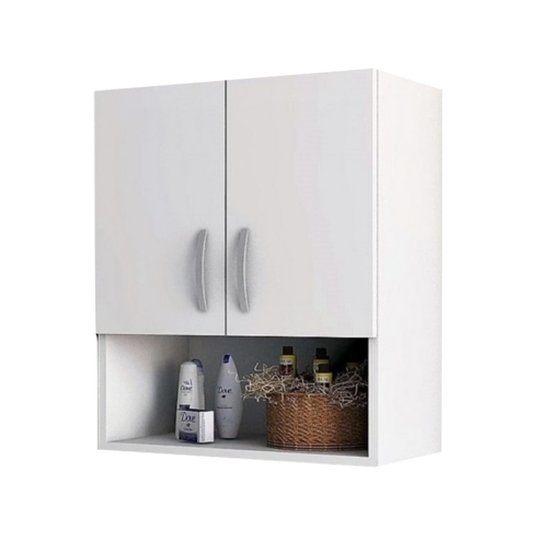 Spanish MDF Bathroom Storage Unit Brown and White - 70 × 30 × 60 cm