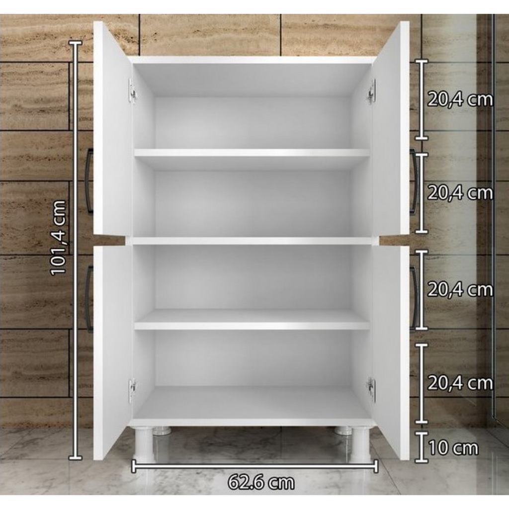 Spanish MDF Bathroom Storage Unit White - 101 × 35 × 63 cm