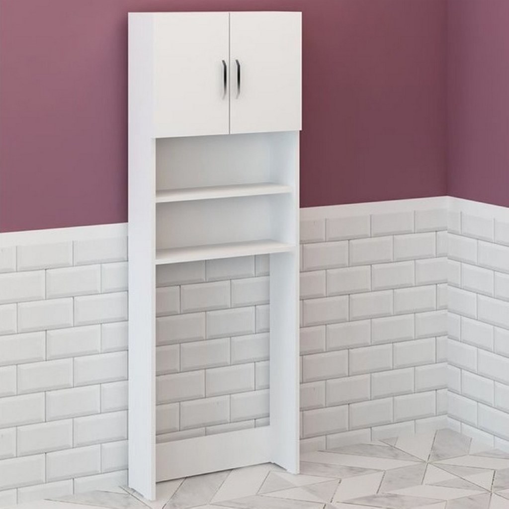 Spanish MDF Bathroom Storage Unit White - 180 × 35 × 65 cm