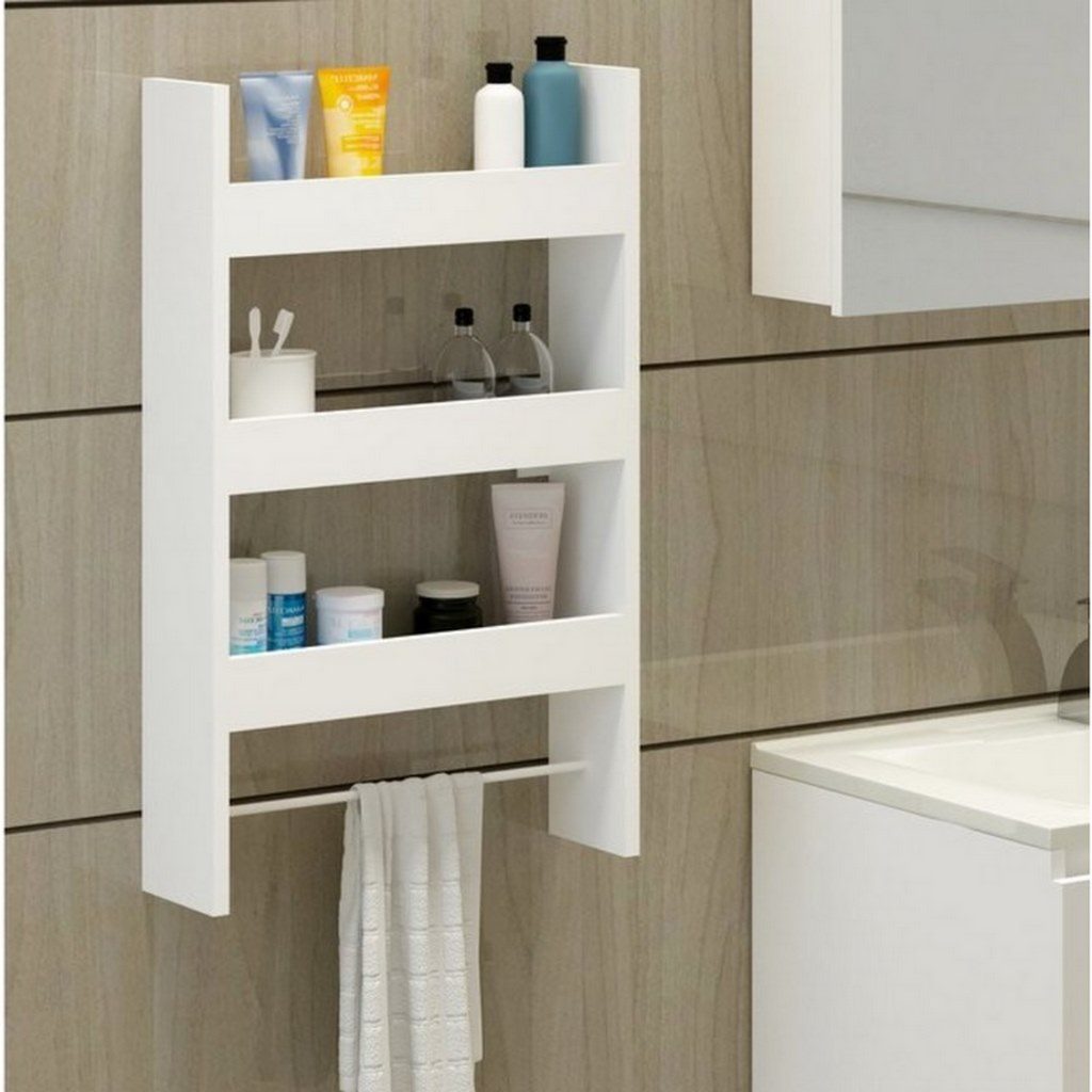 Spanish MDF Bathroom Storage Unit White - 70 × 14 × 50 cm