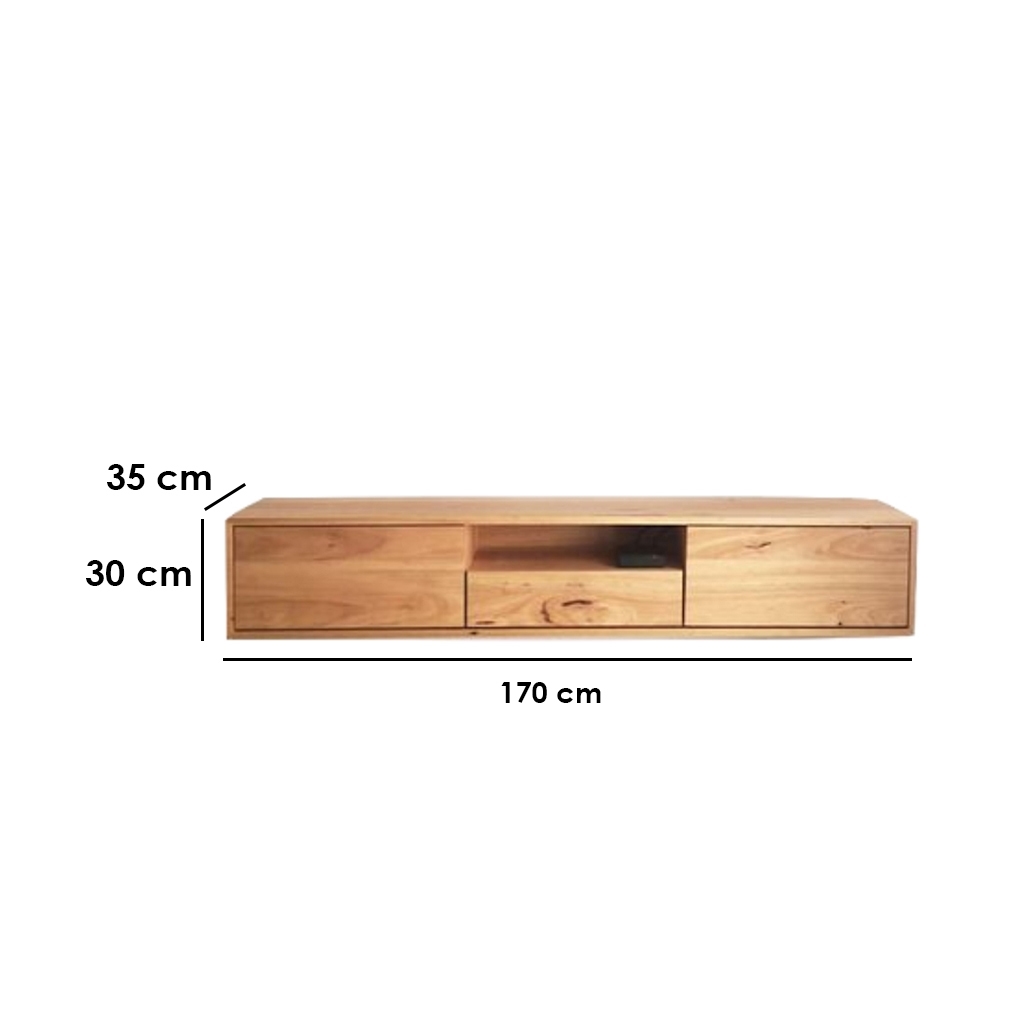 Spanish MDF Beige Wall-mounted TV Unit - 30 × 35 × 170 cm