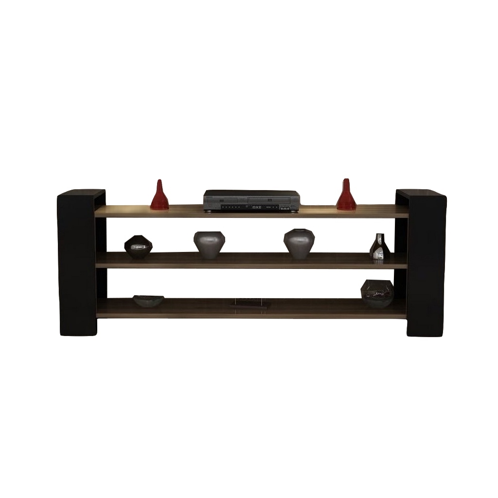 Spanish MDF Black and Beige Tv Unit - 150 × 30 × 60 cm