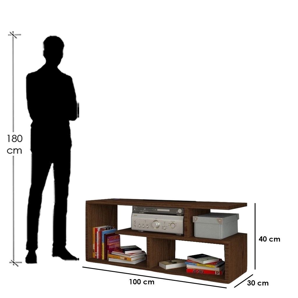 Spanish MDF Brown Tv Unit - 100 × 30 × 40 cm