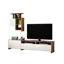 Spanish MDF Brown and White Tv Set 2 pieces - 180 × 32 × 40 cm