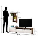 Spanish MDF Brown and White Tv Set 2 pieces - 180 × 32 × 40 cm