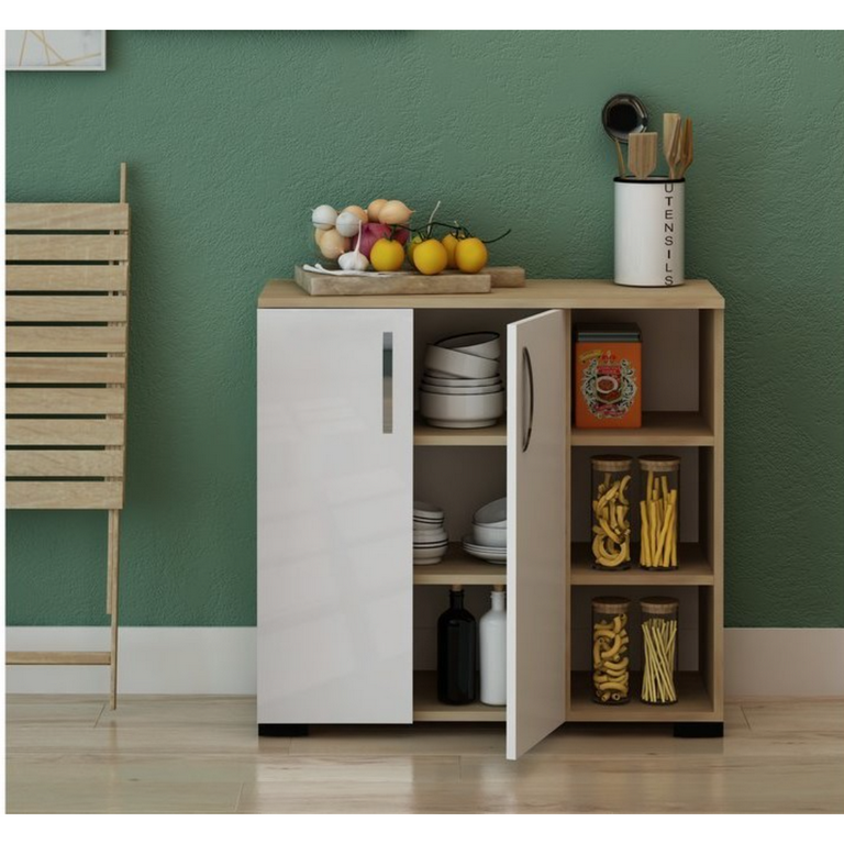 Spanish MDF Coffee Corner Beige and White - 90 × 35 × 90 cm