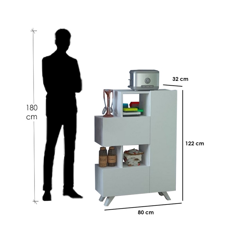 Spanish MDF Display Unit White - 122 × 32 × 80 cm