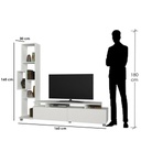 Spanish MDF White Tv Set - 160 × 30 × 160 cm