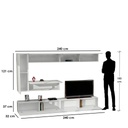 Spanish MDF White Tv Set - 2 pieces