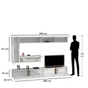 Spanish MDF White Tv Set - 2 pieces