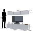 Spanish MDF White Tv Set 2 pieces - 180 × 37 × 40 cm