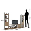 Spanish MDF White and Beige 3 pieces Tv Set - 150 × 30 × 120 cm