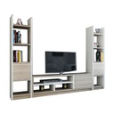 Spanish MDF White and Beige Tv Set 3 pieces - 150 × 30 × 120 cm